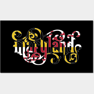 Maryland Script Flag Posters and Art